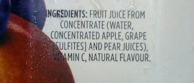 Jus de pomme-raisin fait de concentré avec vitamine C ajoutée - Ingredients - fr