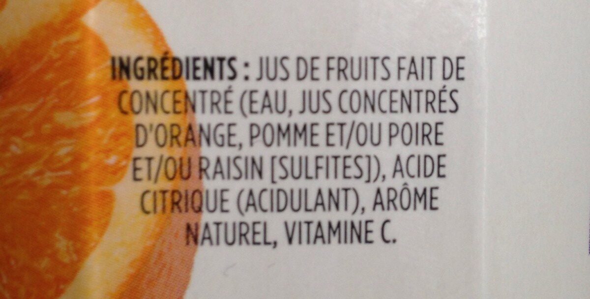 Jus Mélange D'orange (non Sucré) - Ingredients - fr