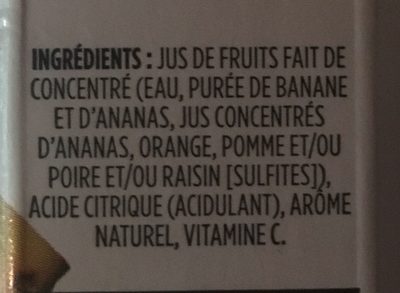 Jus de fruits Ananas Banane Orange - Ingrédients