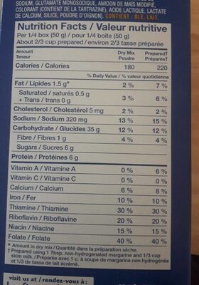 Kraft Dinner - Nutrition facts - fr