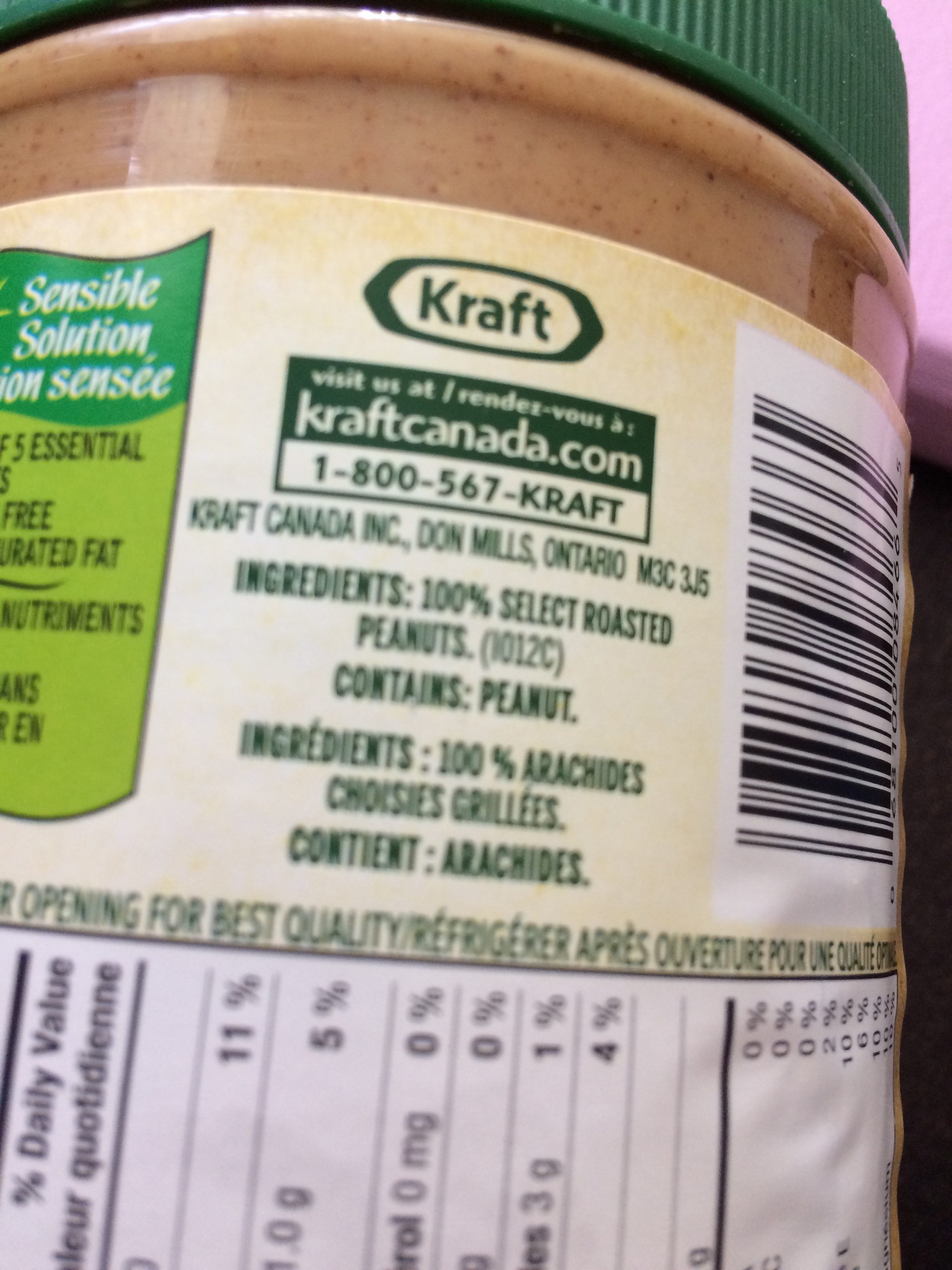 Kraft Only Peanuts Smooth - Ingrédients