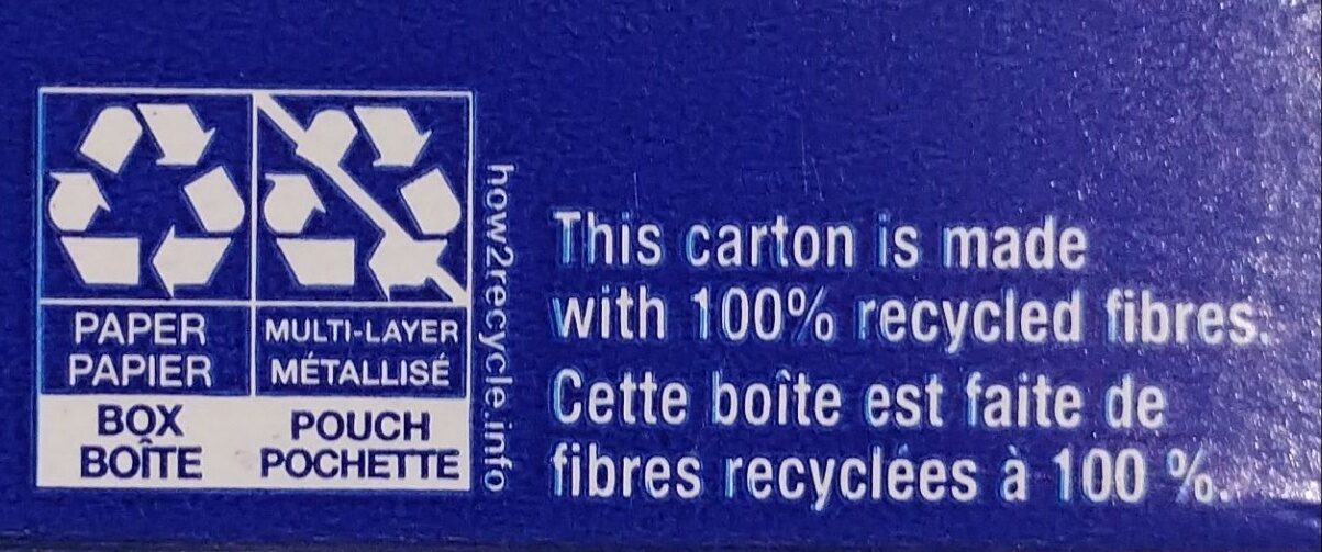 Kraft Dinner original - Recycling instructions and/or packaging information - fr