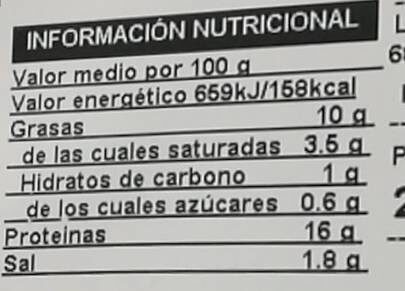Finisimo jamon iberico cocido - Informació nutricional - es