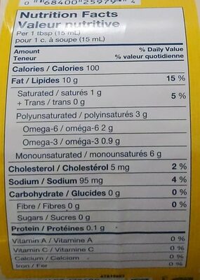 Vraie Mayonnaise - Tableau nutritionnel