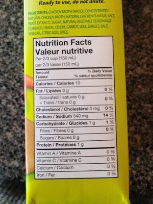 Chicken broth - Nutrition facts