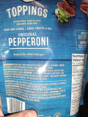 Original pepperoni - Ingredients