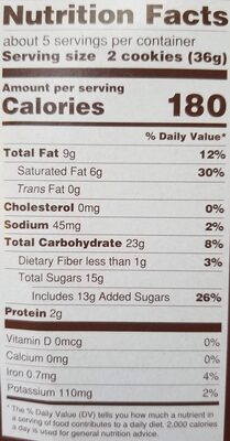 Aussie style chocolate creme sandwich cookies - Nutrition facts