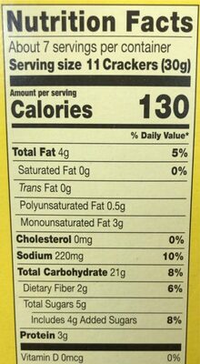 Ranch Baked Snack Crackers - Nutrition facts