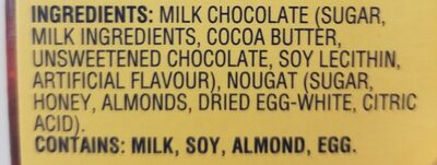 Chocolat au lait - Ingredients