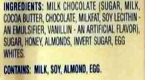 Swiss milk chocolate bar - Ingredients