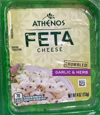 Garlic and herb feta cheese crumbled - Producto - en