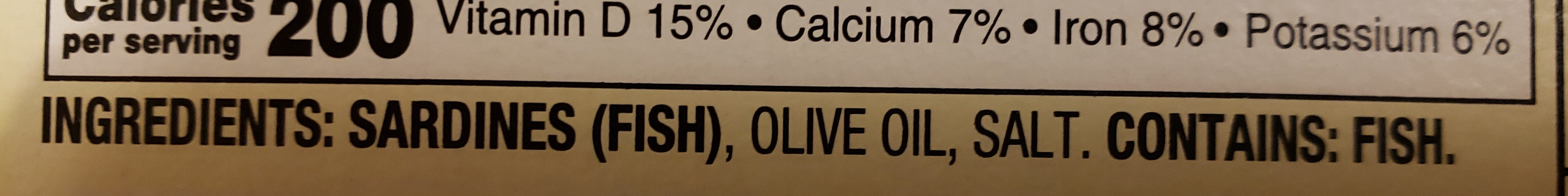 Sardines in olive oil - Ingredients