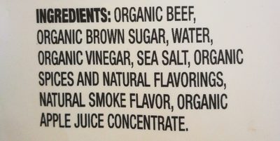 Organic Original Beef Jerky - Ingrédients