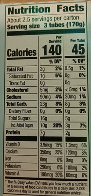 Yoplait Simply Go-Gurt Strawberry Yogurt 8 Count - Nutrition facts