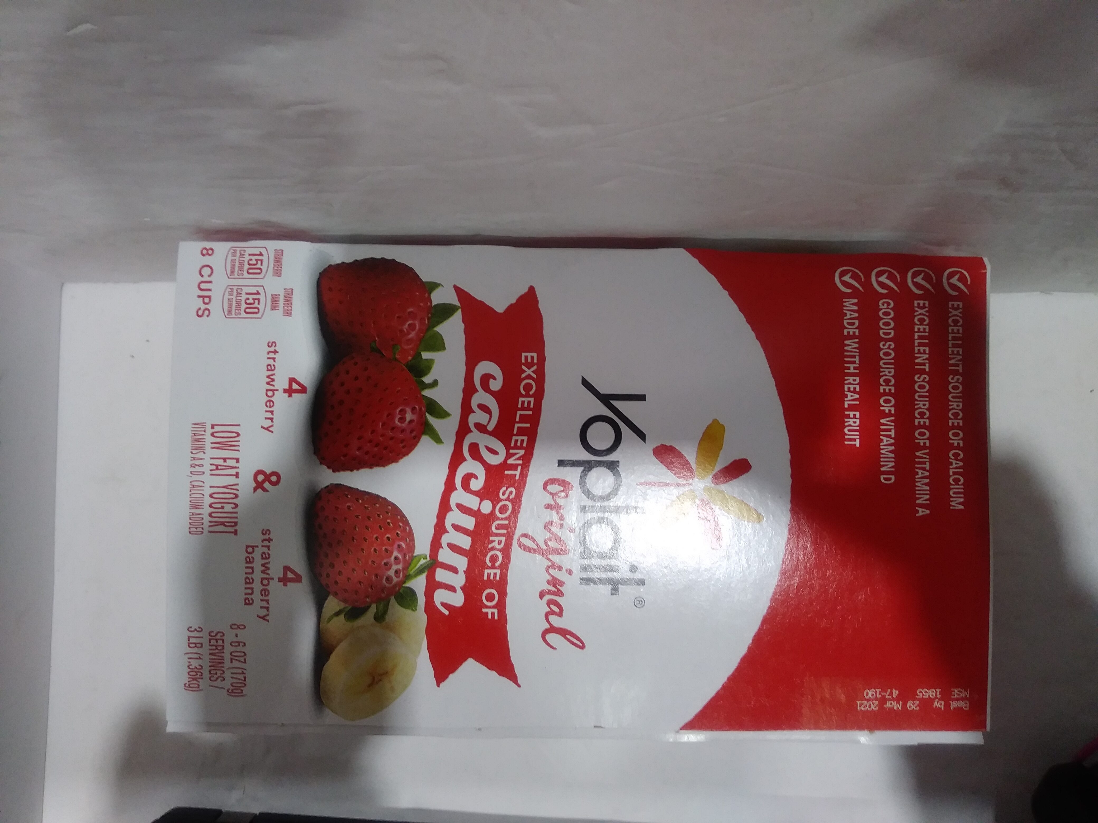 Original Variety Pack Strawberry/Strawberry Banana Yogurt - Recycling instructions and/or packaging information