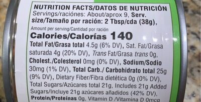Leche de coco condensada - Nutrition facts