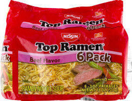 Calories in Nissin,  Nissin Foods (Usa) Co.  Inc. Top Ramen Beef Flavor Ramen Noodle Soup
