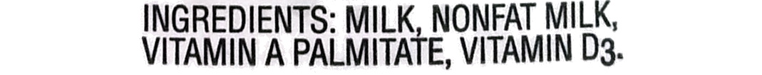 Reduced fat milk - Ingredients