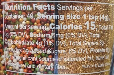 Autumn Sprinkle Mix - Nutrition facts