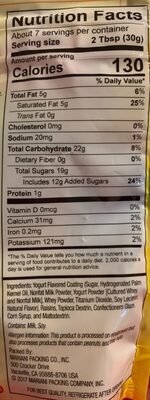 Vanilla Yogurt Raisins - Nutrition facts