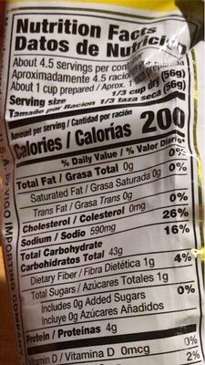 Yellow Rice - Nutrition facts