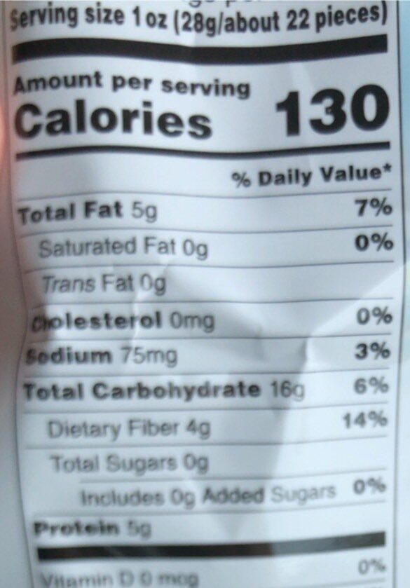 Snapea crisps - Nutrition facts
