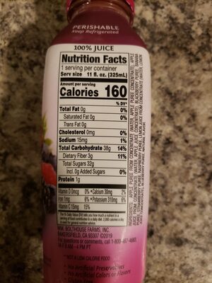 Fruit juice smoothie + boosts - Ingredients