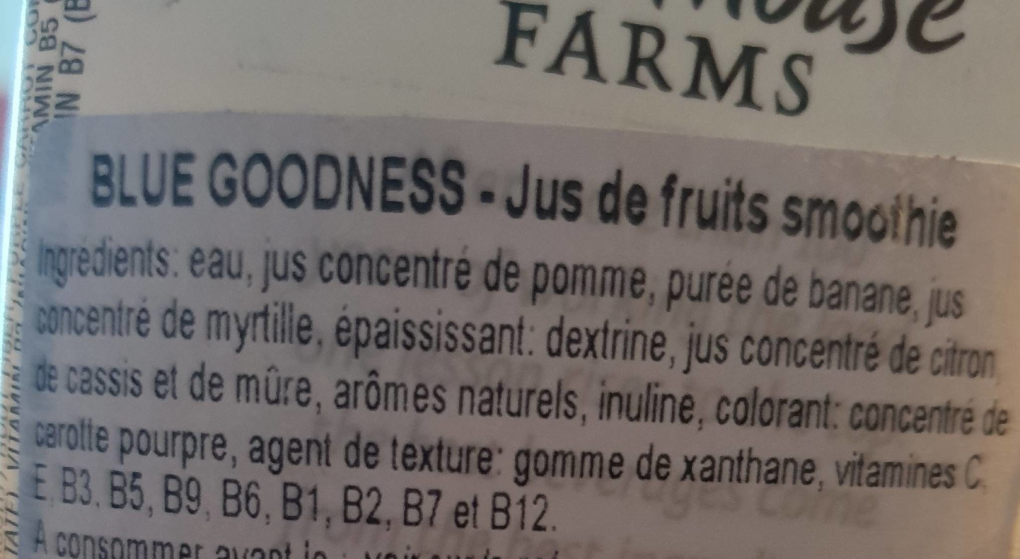 Blue Goodness Fruit Juice Smoothie - Ingrédients