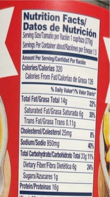 Fabada - Nutrition facts