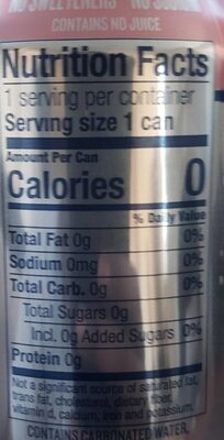 100% Natural Seltzer - Nutrition facts