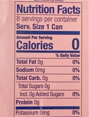 Ruby red grapefruit seltzer water - Nutrition facts