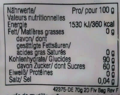 Flavours Jelly Beans - Nutrition facts