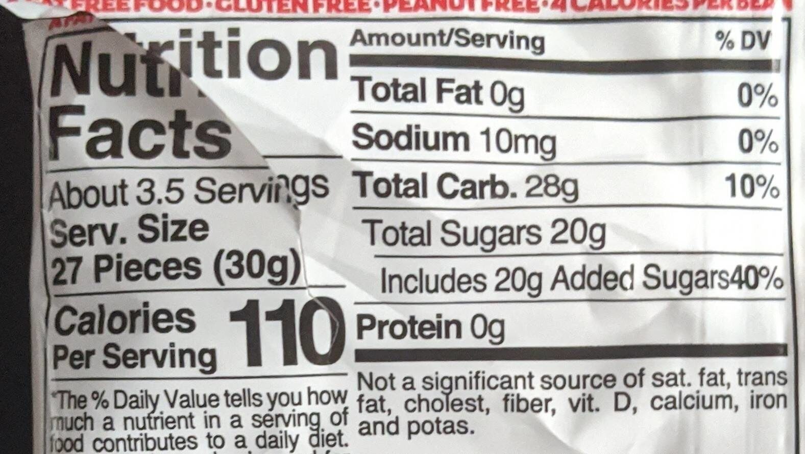 Apple Cider Mix - Nutrition facts