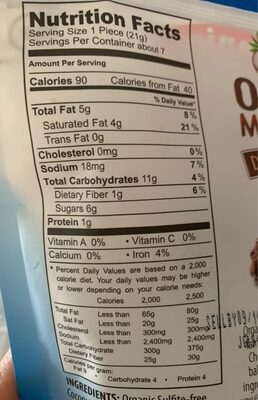 Organic macaroons - Nutrition facts
