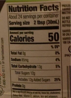 Lite Syrup - Nutrition facts
