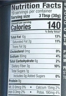 Monumental virginia peanuts salted - Nutrition facts