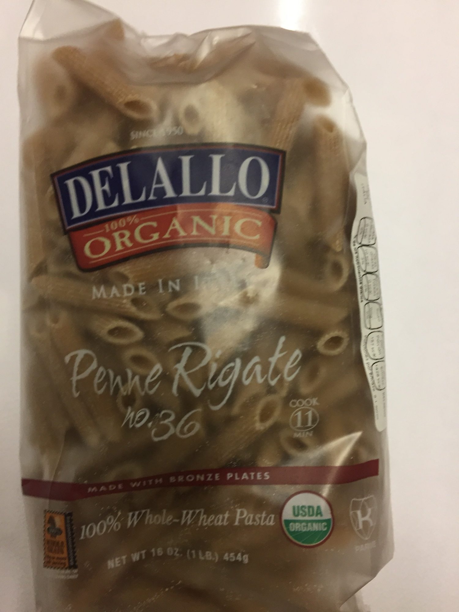 Penne rigate no. 36, 100% whole wheat pasta - Producto
