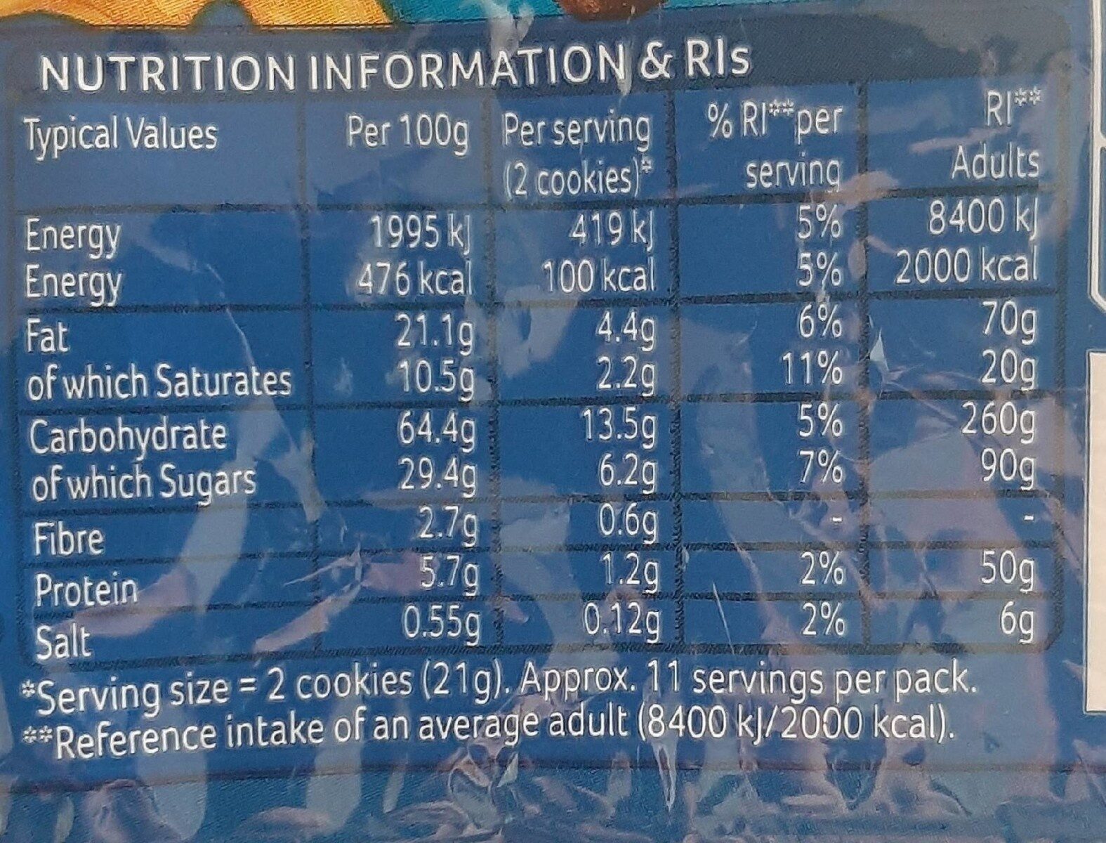 Maryland Cookies The Jaffanator - Nutrition facts