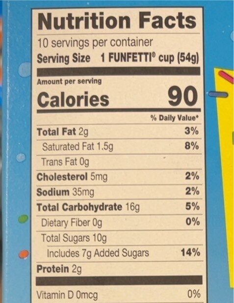 Funfetti Light Ice Cream - Nutrition facts