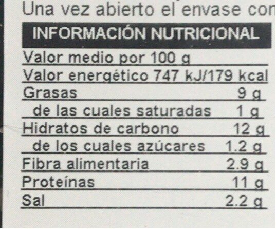 Nuggetd veganos de espinacas - zanahoria - Nutrition facts - es