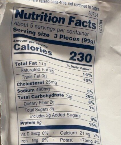 Chicken plus - Nutrition facts
