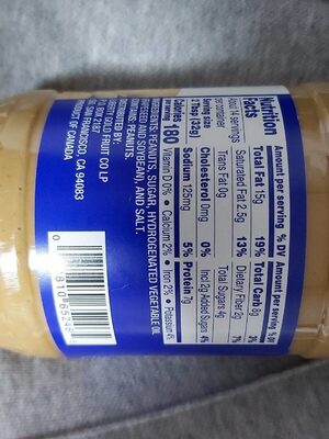 Chunky peanut butter - Nutrition facts - fr