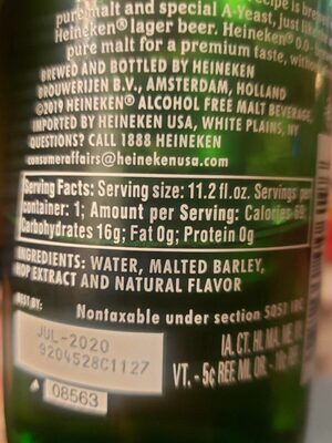 Heineken Zero - Nutrition facts