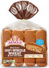 Whole Grains 100% Whole Wheat Hot Dog Buns - Product