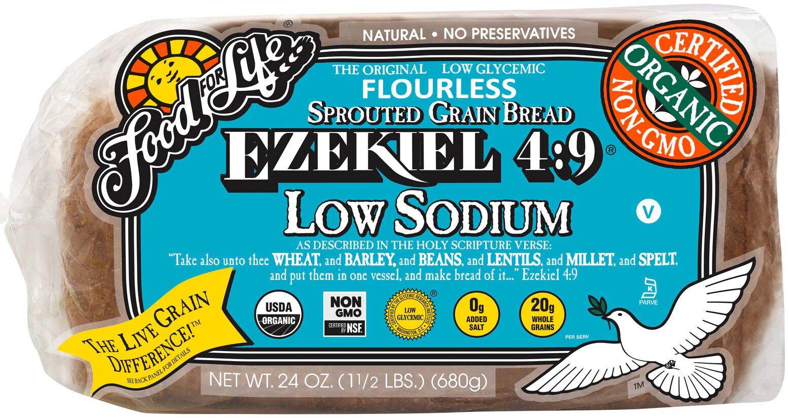 Ezekiel 4:9 Low Sodium Sprouted Whole Grain Bread - Product