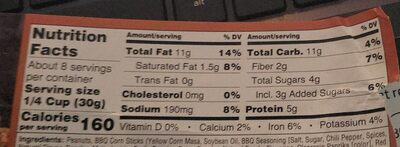 Honey BBQ snack mix - Nutrition facts