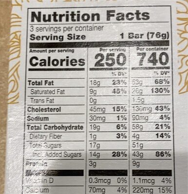 Banana popsicles - Nutrition facts