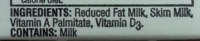 Reduced fat milk - Ingredientes - en