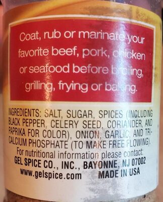 Flavored seasoning - Nutrition facts