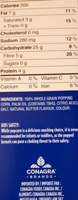 Pop-corn - Ingredients